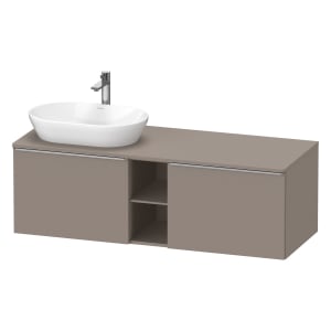Duravit D-Neo Konsolenwaschtischunterbau für Waschtisch links 140 x 45,9 cm, 2 Auszüge, Griff edelstahl gebürstet