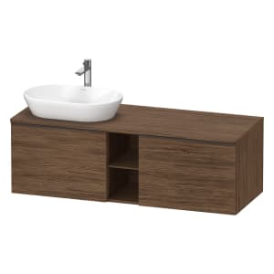 Duravit D-Neo Konsolenwaschtischunterbau für Waschtisch links 140 x 45,9 cm, 2 Auszüge, Griff diamantschwarz