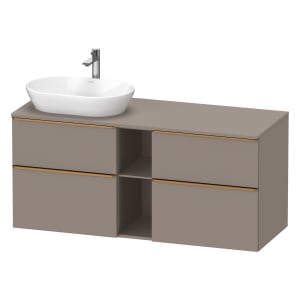 Duravit D-Neo Konsolenwaschtischunterbau für Waschtisch links 140 x 66,4 cm, 4 Auszüge, Griff bronze gebürstet
