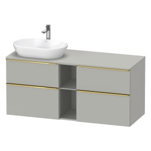Duravit D-Neo Konsolenwaschtischunterbau für Waschtisch links 140 x 66,4 cm, 4 Auszüge, Griff gold poliert