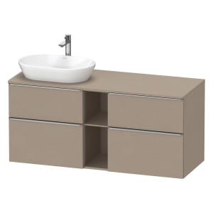 Duravit D-Neo Konsolenwaschtischunterbau für Waschtisch links 140 x 66,4 cm, 4 Auszüge, Griff edelstahl gebürstet