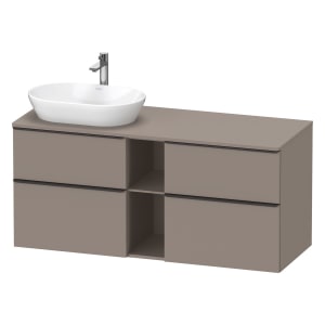 Duravit D-Neo Konsolenwaschtischunterbau für Waschtisch links 140 x 66,4 cm, 4 Auszüge, Griff diamantschwarz