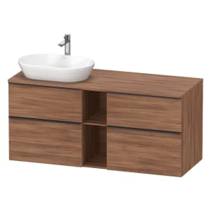 Duravit D-Neo Konsolenwaschtischunterbau für Waschtisch links 140 x 66,4 cm, 4 Auszüge, Griff diamantschwarz