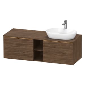 Duravit D-Neo Konsolenwaschtischunterbau für Waschtisch rechts 140 x 45,9 cm, 2 Auszüge, Griff bronze gebürstet