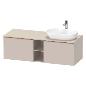 Duravit D-Neo Konsolenwaschtischunterbau für Waschtisch rechts 140 x 45,9 cm, 2 Auszüge, Griff bronze gebürstet