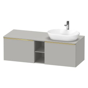 Duravit D-Neo Konsolenwaschtischunterbau für Waschtisch rechts 140 x 45,9 cm, 2 Auszüge, Griff gold poliert