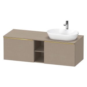 Duravit D-Neo Konsolenwaschtischunterbau für Waschtisch rechts 140 x 45,9 cm, 2 Auszüge, Griff gold poliert
