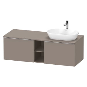 Duravit D-Neo Konsolenwaschtischunterbau für Waschtisch rechts 140 x 45,9 cm, 2 Auszüge, Griff edelstahl gebürstet