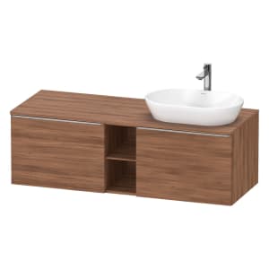 Duravit D-Neo Konsolenwaschtischunterbau für Waschtisch rechts 140 x 45,9 cm, 2 Auszüge, Griff edelstahl gebürstet