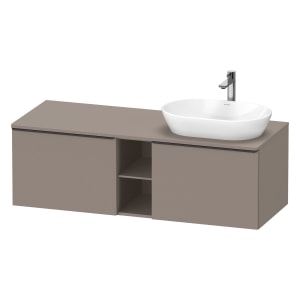 Duravit D-Neo Konsolenwaschtischunterbau für Waschtisch rechts 140 x 45,9 cm, 2 Auszüge, Griff diamantschwarz