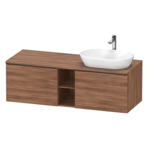 Duravit D-Neo Konsolenwaschtischunterbau für Waschtisch rechts 140 x 45,9 cm, 2 Auszüge, Griff diamantschwarz