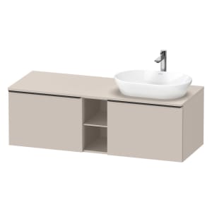 Duravit D-Neo Konsolenwaschtischunterbau für Waschtisch rechts 140 x 45,9 cm, 2 Auszüge, Griff diamantschwarz