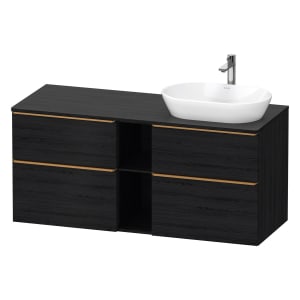 Duravit D-Neo Konsolenwaschtischunterbau für Waschtisch rechts 140 x 66,4 cm, 4 Auszüge, Griff bronze gebürstet