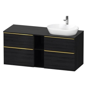 Duravit D-Neo Konsolenwaschtischunterbau für Waschtisch rechts 140 x 66,4 cm, 4 Auszüge, Griff gold poliert