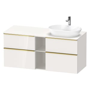 Duravit D-Neo Konsolenwaschtischunterbau für Waschtisch rechts 140 x 66,4 cm, 4 Auszüge, Griff gold poliert