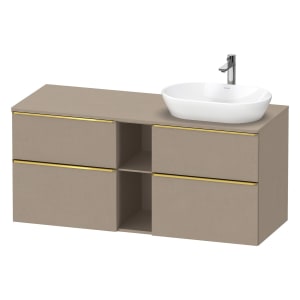 Duravit D-Neo Konsolenwaschtischunterbau für Waschtisch rechts 140 x 66,4 cm, 4 Auszüge, Griff gold poliert