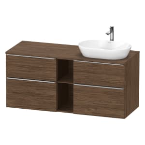 Duravit D-Neo Konsolenwaschtischunterbau für Waschtisch rechts 140 x 66,4 cm, 4 Auszüge, Griff edelstahl gebürstet