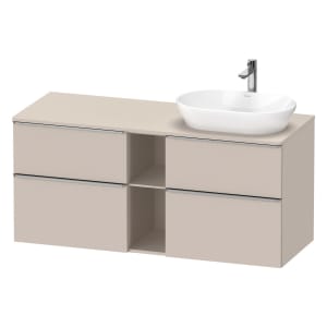 Duravit D-Neo Konsolenwaschtischunterbau für Waschtisch rechts 140 x 66,4 cm, 4 Auszüge, Griff edelstahl gebürstet