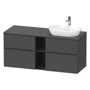 Duravit D-Neo Konsolenwaschtischunterbau für Waschtisch rechts 140 x 66,4 cm, 4 Auszüge, Griff diamantschwarz