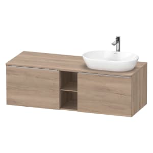 Duravit D-Neo Konsolenwaschtischunterbau für Waschtisch rechts 140 x 45,9 cm, 2 Auszüge, Griff edelstahl gebürstet