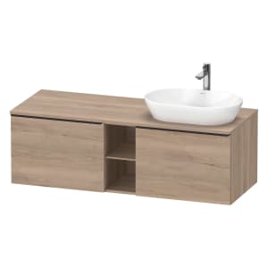 Duravit D-Neo Konsolenwaschtischunterbau für Waschtisch rechts 140 x 45,9 cm, 2 Auszüge, Griff diamantschwarz