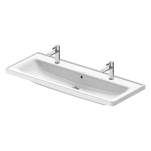 Duravit D-Neo Möbelwaschtisch 120,5 cm, mit 2x 1 Hahnloch, mit Überlauf