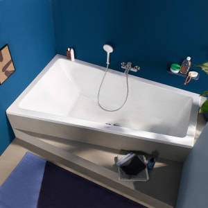 Duravit No. 1 Trapez-Badewanne 150 x 80 cm mit 1 Rückenschräge links