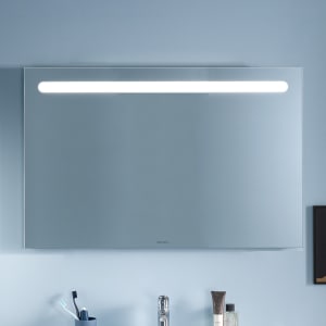 Duravit No. 1 Badezimmerspiegel mit LED Beleuchtung in 100 x 70 cm und weiß mattem Finish