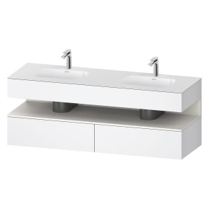 Duravit Qatego Einbauwaschtisch links und rechts mit Konsolenwaschtischunterbau 160 x 60 cm, 1 Auszug