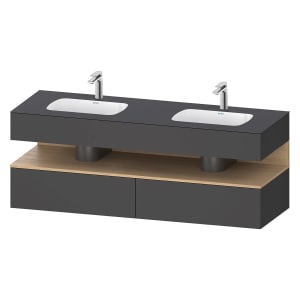 Duravit Qatego Einbauwaschtisch links und rechts mit Konsolenwaschtischunterbau 160 x 60 cm, 1 Auszug