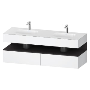 Duravit Qatego Einbauwaschtisch links und rechts mit Konsolenwaschtischunterbau 160 x 60 cm, 1 Auszug