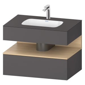 Duravit Qatego Einbauwaschtisch mit Konsolenwaschtischunterbau 80 x 60 cm, 1 Auszug