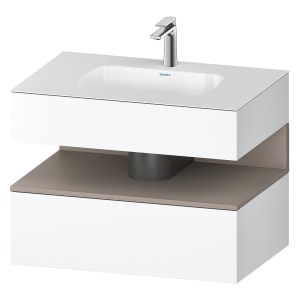 Duravit Qatego Einbauwaschtisch mit Konsolenwaschtischunterbau 80 x 60 cm, 1 Auszug, mit LED Beleuchtung