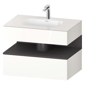Duravit Qatego Einbauwaschtisch mit Konsolenwaschtischunterbau 80 x 60 cm, 1 Auszug