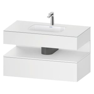 Duravit Qatego Einbauwaschtisch mit Konsolenwaschtischunterbau 100 x 60 cm, 1 Auszug, mit LED Beleuchtung
