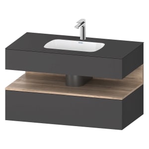 Duravit Qatego Einbauwaschtisch mit Konsolenwaschtischunterbau 100 x 60 cm, 1 Auszug