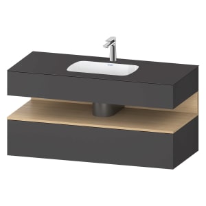 Duravit Qatego Einbauwaschtisch mit Konsolenwaschtischunterbau 120 x 60 cm, 1 Auszug, mit LED Beleuchtung