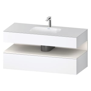 Duravit Qatego Einbauwaschtisch mit Konsolenwaschtischunterbau 120 x 60 cm, 1 Auszug