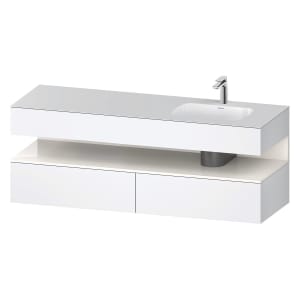 Duravit Qatego Einbauwaschtisch rechts mit Konsolenwaschtischunterbau 160 x 60 cm, 1 Auszug
