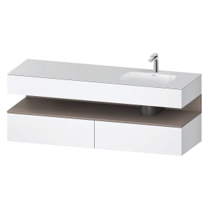 Duravit Qatego Einbauwaschtisch rechts mit Konsolenwaschtischunterbau 160 x 60 cm, 1 Auszug