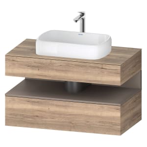 Duravit Qatego Konsolenwaschtischunterbau mit Ausschnitt mittig 100 x 60 cm, 2 Auszüge, mit LED Beleuchtung