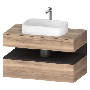 Duravit Qatego Konsolenwaschtischunterbau mit Ausschnitt mittig 100 x 60 cm, 2 Auszüge, mit LED Beleuchtung