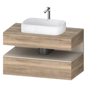 Duravit Qatego Konsolenwaschtischunterbau mit Ausschnitt mittig 100 x 60 cm, 2 Auszüge