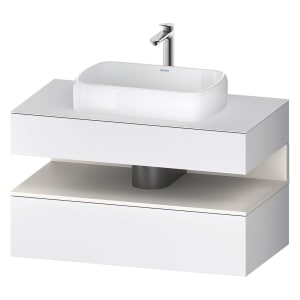 Duravit Qatego Konsolenwaschtischunterbau mit Ausschnitt mittig 100 x 60 cm, 2 Auszüge