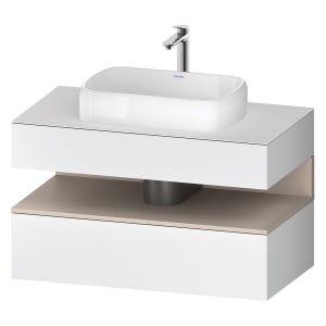Duravit Qatego Konsolenwaschtischunterbau mit Ausschnitt mittig 100 x 60 cm, 2 Auszüge