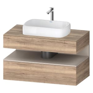 Duravit Qatego Konsolenwaschtischunterbau mit Ausschnitt mittig 100 x 60 cm, 2 Auszüge