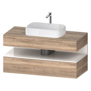 Duravit Qatego Konsolenwaschtischunterbau mit Ausschnitt mittig 120 x 60 cm, 2 Auszüge