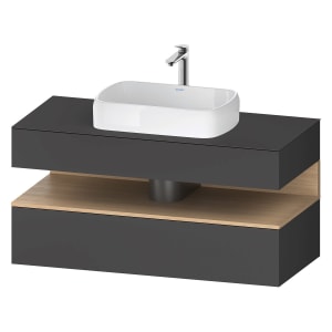 Duravit Qatego Konsolenwaschtischunterbau mit Ausschnitt mittig 120 x 60 cm, 2 Auszüge