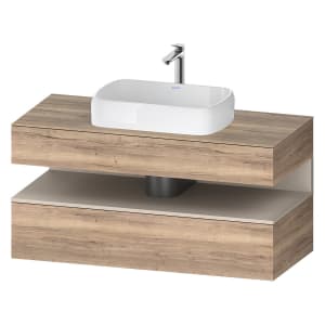 Duravit Qatego Konsolenwaschtischunterbau mit Ausschnitt mittig 120 x 60 cm, 2 Auszüge