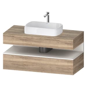 Duravit Qatego Konsolenwaschtischunterbau mit Ausschnitt mittig 120 x 60 cm, 2 Auszüge